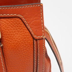 Pre Owned Burberry Orange Leather Honeywood Tote