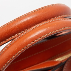 Pre Owned Burberry Orange Leather Honeywood Tote