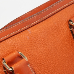 Pre Owned Burberry Orange Leather Honeywood Tote