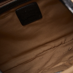 Pre Owned Burberry Black/Beige Nova Check PVC and Patent Leather Brooke Hobo