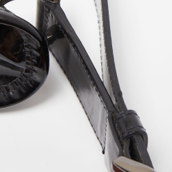 Pre Owned Burberry Black/Beige Nova Check PVC and Patent Leather Brooke Hobo