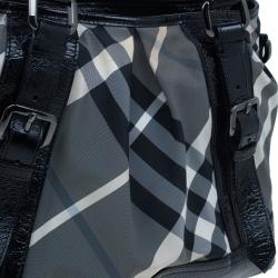 Pre Owned حقيبة يد توت بربري لوري بيت تشك ناليون سوداء متوسطة