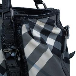 Pre Owned حقيبة يد توت بربري لوري بيت تشك ناليون سوداء متوسطة