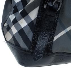 Pre Owned حقيبة يد توت بربري لوري بيت تشك ناليون سوداء متوسطة