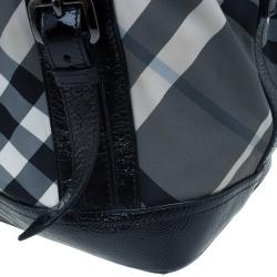 Pre Owned حقيبة يد توت بربري لوري بيت تشك ناليون سوداء متوسطة