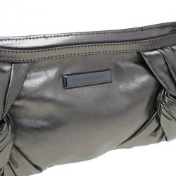 مملوكة مسبقًا Burberry Silver Metallic Calfskin Mini Sling Bag