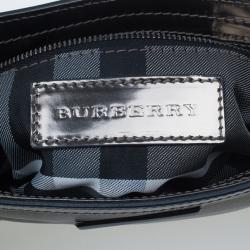 مملوكة مسبقًا Burberry Silver Metallic Calfskin Mini Sling Bag