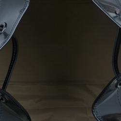 Pre Owned Burberry Black Nova Check Leather Warrior Armor Hobo