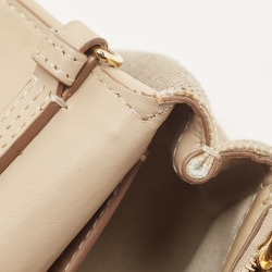 Pre Owned Burberry Beige/Cream Check Canvas and Leather Hackberry Crossbody Bag