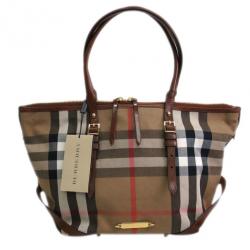 مملوكة مسبقًا Burberry Nova Check Canvas Salisbury Tote
