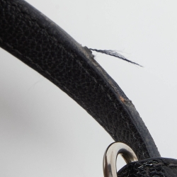 Pre Owned Burberry Beige/Black House Check Fabric and Leather Small Banner Tote