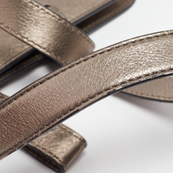 Pre Owned Burberry Metallic House Check Canvas and Leather Flat Tote