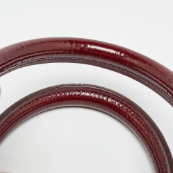 Pre Owned Burberry Beige/Red Nova Check PVC and Patent Leather Chester Boston Bag