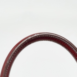 Pre Owned Burberry Beige/Red Nova Check PVC and Patent Leather Chester Boston Bag