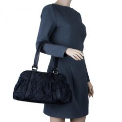 Pre Owned حقيبة يد بربري شيك نايلون أسود