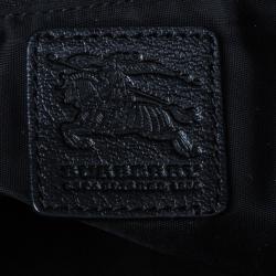 Pre Owned حقيبة يد بربري شيك نايلون أسود