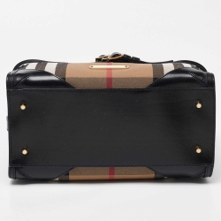 Pre Owned حقيبة بربري بولينغ ريدل شيستر قماش كاروهات هاوس سوداء