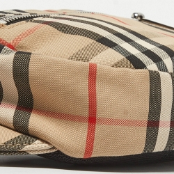 Pre Owned Burberry Beige House Check Canvas Belt Bag