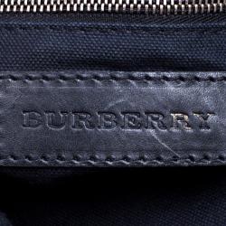 Burberry Black Smoked Check PVC Chain Lock Bowling Bag