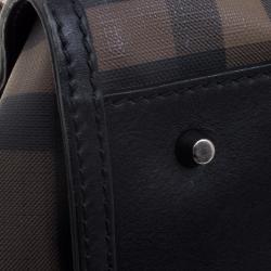 Burberry Black Smoked Check PVC Chain Lock Bowling Bag