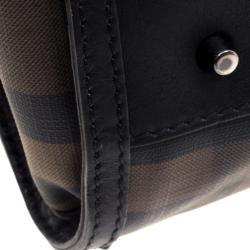 Burberry Black Smoked Check PVC Chain Lock Bowling Bag