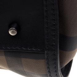 Burberry Black Smoked Check PVC Chain Lock Bowling Bag