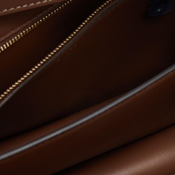 Pre Owned Burberry Beige/Brown Canvas and Leather Small TB Shoulder Bag