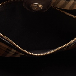 Pre Owned Burberry Beige/Brown Haymarket Check Coated Canvas and Leather Small Canterbury Tote