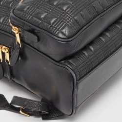 Burberry Black Quilted Leather TB Backpack