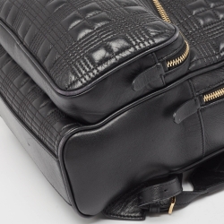 Burberry Black Quilted Leather TB Backpack