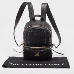 Burberry Black Quilted Leather TB Backpack