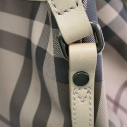 Pre Owned Burberry Beige Smoked Checked Hobo