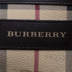 مملوكة مسبقًا حقيبة يد بربري PVC كاروهات هايماركت بنية داكنة