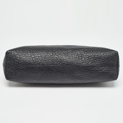 Pre Owned Burberry Black House Check Embossed Leather Peyton Crossbody Bag