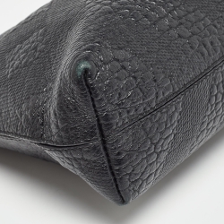 Pre Owned Burberry Black House Check Embossed Leather Peyton Crossbody Bag