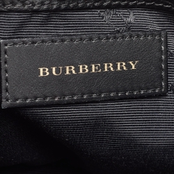 Pre Owned Burberry Black House Check Embossed Leather Peyton Crossbody Bag