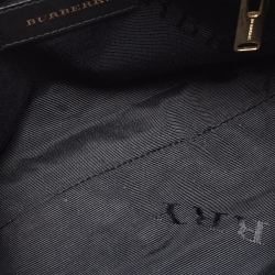 Pre Owned Burberry Black House Check Embossed Leather Peyton Crossbody Bag