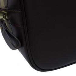 Pre Owned Burberry Beige Haymarket Leather Dome Satchel