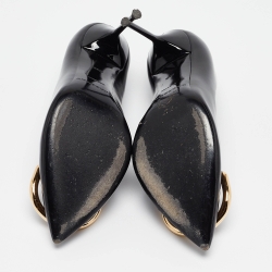 Pre Owned Burberry Black Leather Flanagan Pumps Size 35.5