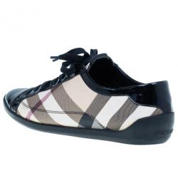 مملوكة مسبقًا Burberry Novacheck Canvas and Leather Sneakers Size 39