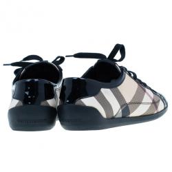 مملوكة مسبقًا Burberry Novacheck Canvas and Leather Sneakers Size 39