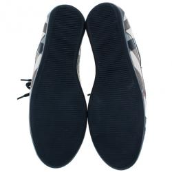 مملوكة مسبقًا Burberry Novacheck Canvas and Leather Sneakers Size 39