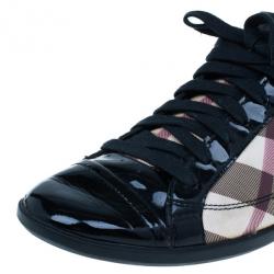 مملوكة مسبقًا Burberry Novacheck Canvas and Leather Sneakers Size 39