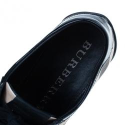 مملوكة مسبقًا Burberry Novacheck Canvas and Leather Sneakers Size 39