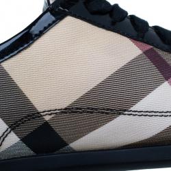 مملوكة مسبقًا Burberry Novacheck Canvas and Leather Sneakers Size 39