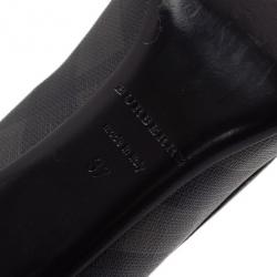 Pre Owned Burberry Black Smoked Check Canvas Pumps Size 37