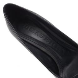 Pre Owned Burberry Black Smoked Check Canvas Pumps Size 37