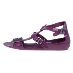 Pre Owned Burberry Purple Jelly Sandals Size 40