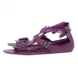 Pre Owned Burberry Purple Jelly Sandals Size 40