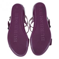 Pre Owned Burberry Purple Jelly Sandals Size 40